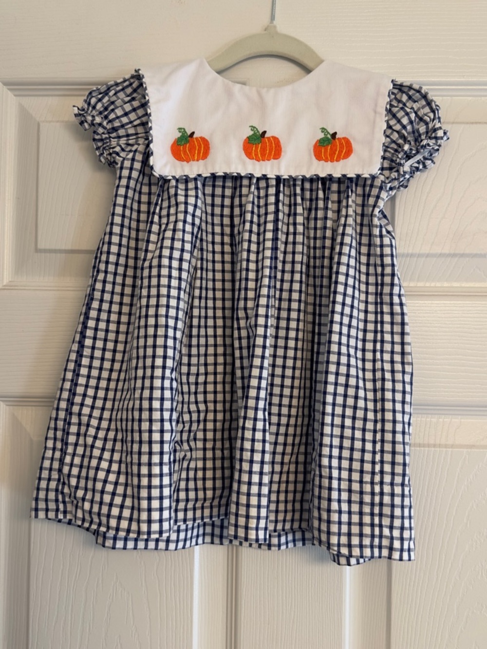 Cecil and Lou Gingham Pumpkin Dress

Size 18 months